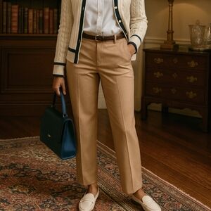NWT Rachel Zoe High Waist Straight Tan Dress Pants Trousers 4-Way Stretch